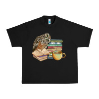 Black owl and books Urban Heavy Tee - BarkalooDesign