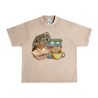 French Oak owl and books Urban Heavy Tee - BarkalooDesign