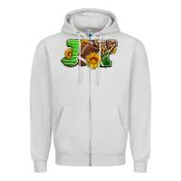 Dove Grey joy with football ball and sunflower ado Zipper Hoodie - AdoDesignShop