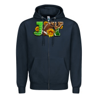 Navy joy with football ball and sunflower ado Zipper Hoodie - AdoDesignShop