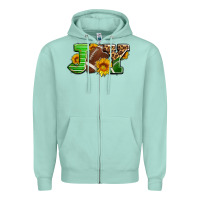 Seafoam joy with football ball and sunflower ado Zipper Hoodie - AdoDesignShop