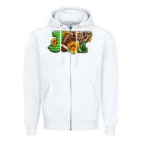 White joy with football ball and sunflower ado Zipper Hoodie - AdoDesignShop