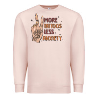 Pale Pink more tattoos less anxiety Premium Sweatshirt - MaliasSmallBusiness