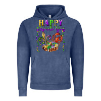 Vintage Denim Happy Mardi Gras Fleur De Lis King Cake Crawfish Vintage Hoodie - RanaPortraitStore
