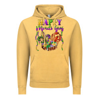 Vintage Mustard Happy Mardi Gras Fleur De Lis King Cake Crawfish Vintage Hoodie - RanaPortraitStore