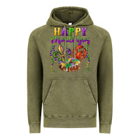 Vintage Olive Happy Mardi Gras Fleur De Lis King Cake Crawfish Vintage Hoodie - RanaPortraitStore