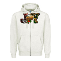 Oatmeal Heather joy with baby jesus ado Zipper Hoodie - AdoDesignShop