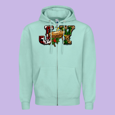 Joy With Baby Jesus Ado Zipper Hoodie Designed By Adodesignshop