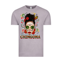 Vintage Zinc Mexicana Skull Girl Messy Bun Vintage Tee - texasbilliewilder