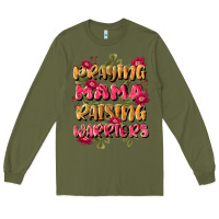 Army Green praying mama raising warriors Long Sleeve Tee - JahusDesignShop