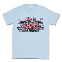 Dusty Blue she is mom compliment words Classic Tee - JahusDesignShop