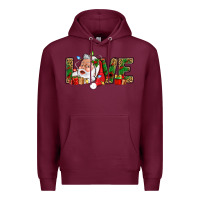 Burgundy Love And Santa With Gift Boxes Premium Hoodie - BundleAndBundleShop