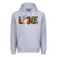 Heather Grey Love And Santa With Gift Boxes Premium Hoodie - BundleAndBundleShop