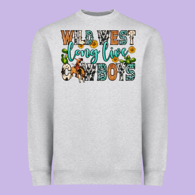 Wild West Long Live Cowboys Heavyweight Sweatshirt Designed By Zillion Design Studio