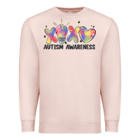 Pale Pink autism awareness Premium Sweatshirt - MaliasSmallBusiness