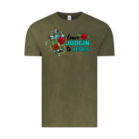 Vintage Olive leave judgin to jesus Vintage Tee - BarkalooDesign