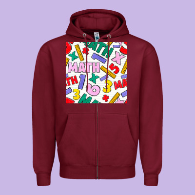 Math Seamless Pattern Zipper Hoodie Designed By Bundleandbundleshop