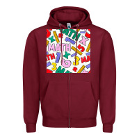 Burgundy math seamless pattern Zipper Hoodie - BundleAndBundleShop
