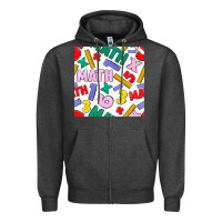 Charcoal Heather math seamless pattern Zipper Hoodie - BundleAndBundleShop