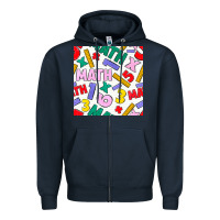 Navy math seamless pattern Zipper Hoodie - BundleAndBundleShop