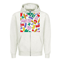 Oatmeal Heather math seamless pattern Zipper Hoodie - BundleAndBundleShop