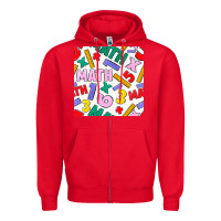 Red math seamless pattern Zipper Hoodie - BundleAndBundleShop