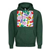 Sports Green math seamless pattern Zipper Hoodie - BundleAndBundleShop