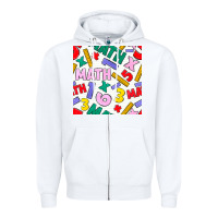 White math seamless pattern Zipper Hoodie - BundleAndBundleShop
