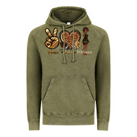 Vintage Olive peace love melanin Vintage Hoodie - texasbilliewilder