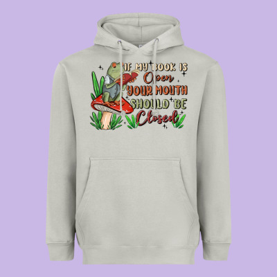 If My Book Is Open Your Mouth Should Be Closed Malia Heavyweight Hoodie Designed By Maliassmallbusiness
