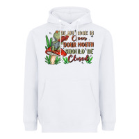 White if my book is open your mouth should be closed malia Heavyweight Hoodie - MaliasSmallBusiness