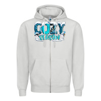 Dove Grey cozy season with snowman ado Zipper Hoodie - AdoDesignShop