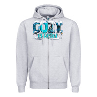 Heather Grey cozy season with snowman ado Zipper Hoodie - AdoDesignShop