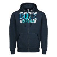 Navy cozy season with snowman ado Zipper Hoodie - AdoDesignShop