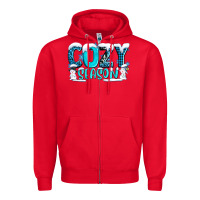Red cozy season with snowman ado Zipper Hoodie - AdoDesignShop