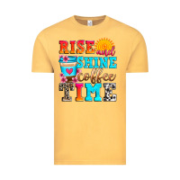Vintage Mustard rise and shine coffee time Vintage Tee - Zillion Design Studio