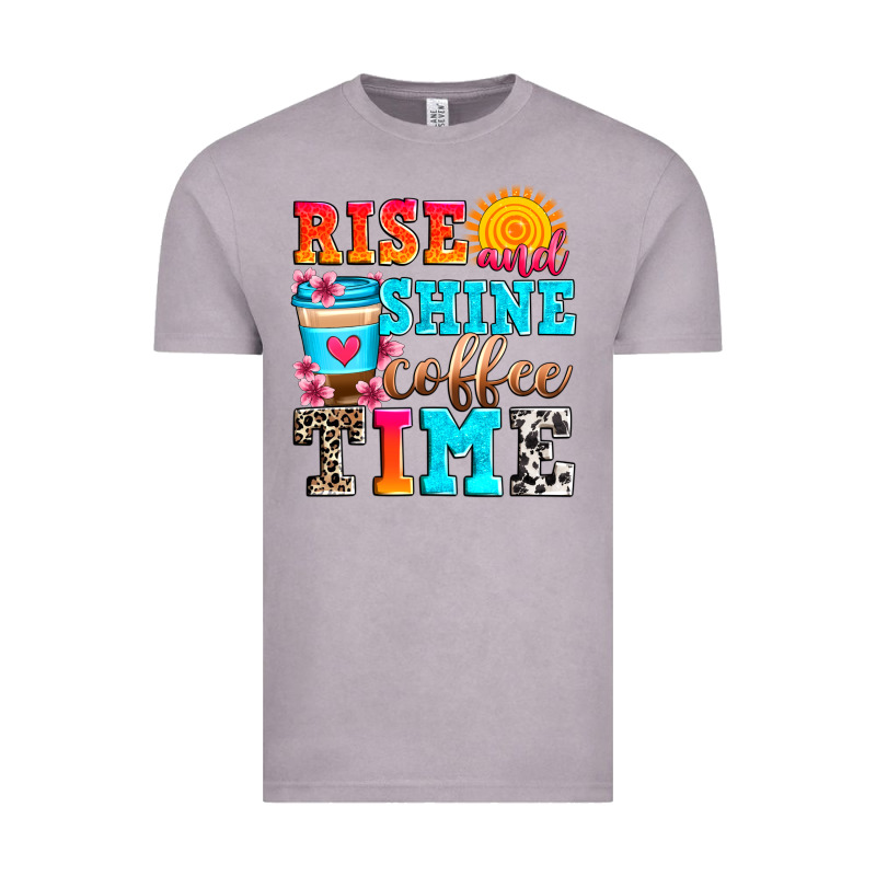 Rise And Shine Coffee Time Vintage Tee by Zillion Design Studio | Teevron