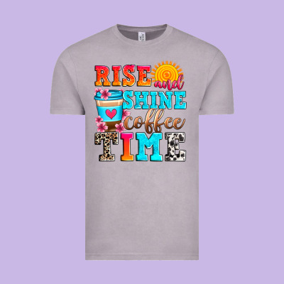 Rise And Shine Coffee Time Vintage Tee Designed By Zillion Design Studio