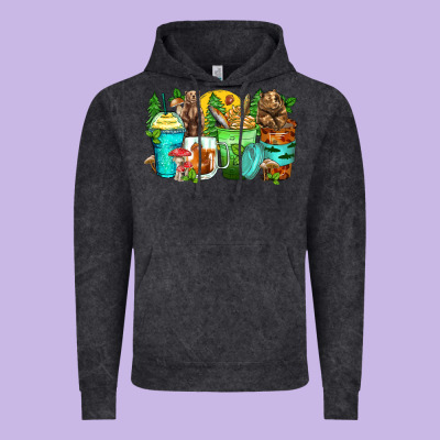 Bear Coffee Cups Vintage Hoodie Designed By Zillion Design Studio
