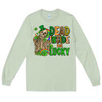 Matcha dead inside but lucky  with skeleton Long Sleeve Tee - AdoDesignShop