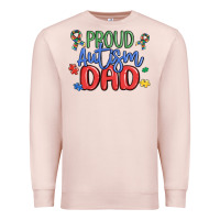 Pale Pink proud autism dad Premium Sweatshirt - MaliasSmallBusiness