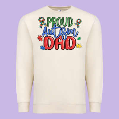 Proud Autism Dad Premium Sweatshirt Designed By Maliassmallbusiness