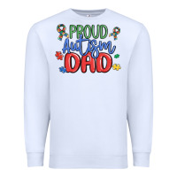White proud autism dad Premium Sweatshirt - MaliasSmallBusiness