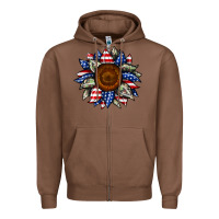 Chestnut sunflower american flag Zipper Hoodie - JahusDesignShop