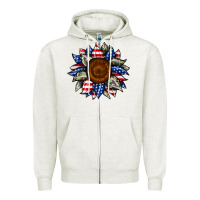 Oatmeal Heather sunflower american flag Zipper Hoodie - JahusDesignShop