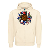 Sandshell sunflower american flag Zipper Hoodie - JahusDesignShop