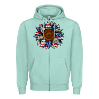 Seafoam sunflower american flag Zipper Hoodie - JahusDesignShop