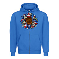 True Royal sunflower american flag Zipper Hoodie - JahusDesignShop