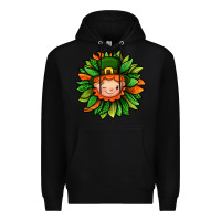 Black St. Patricks Sunflower With Dwarf Premium Hoodie - BundleAndBundleShop