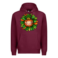Burgundy St. Patricks Sunflower With Dwarf Premium Hoodie - BundleAndBundleShop